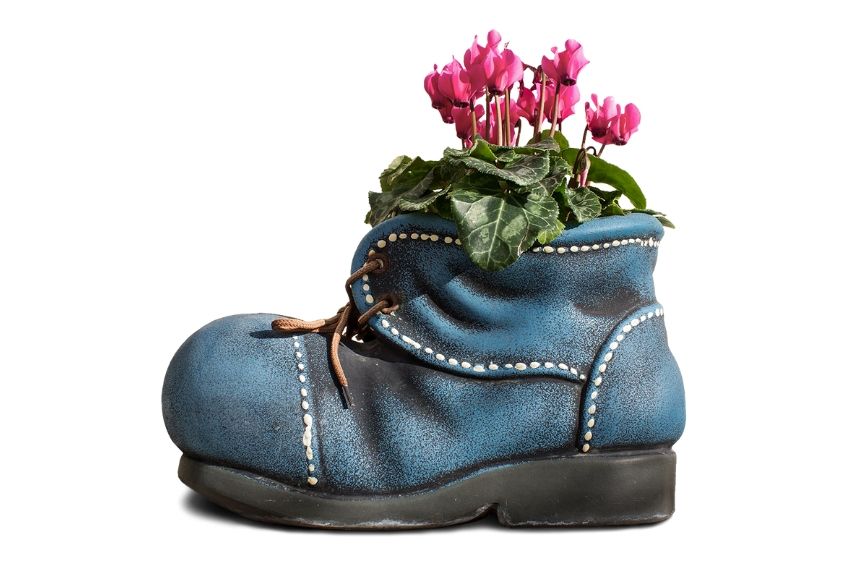 Upcycled boot planter
