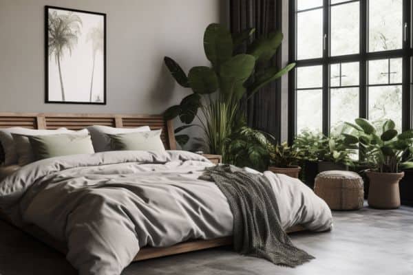 plants in a bedroom
