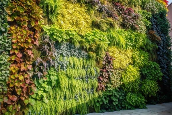 vertical garden on a sunny day