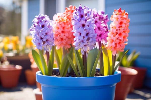 hyacinths in a pot