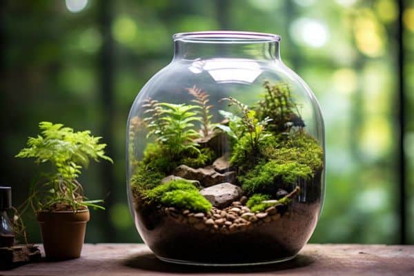 small glass terrarium