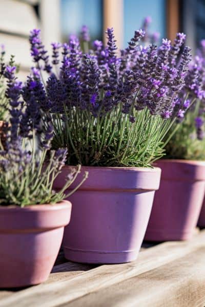 small lavender in containers