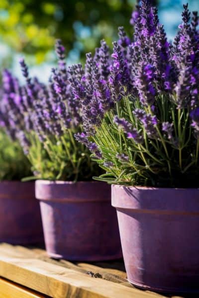 small lavender in pots