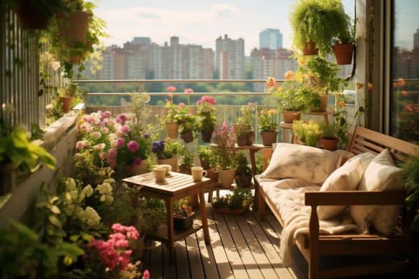 a beautiful apartment garden