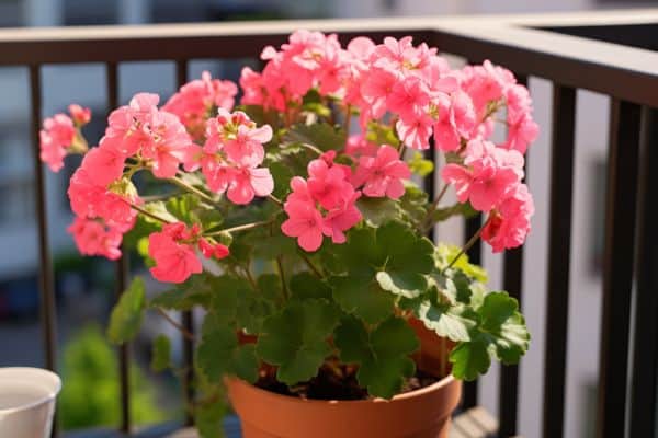 geranium in a container