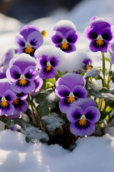 pansies in winter