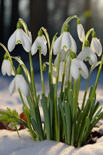 snowdrop bulbs in winter