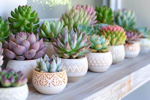 colorful succulents indoors